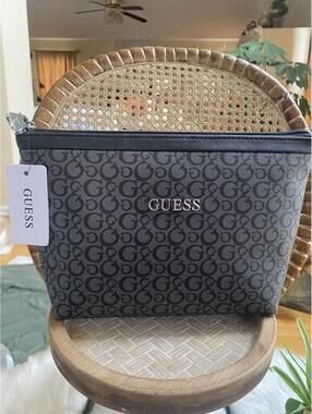 Guess Monogram Logo Cosmetic Bag